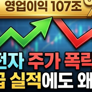 삼성전자 주가 급락 이유, 영업이익 107조에도 외국인이 판 진짜 이유 (+물타기 전 체크리스트....