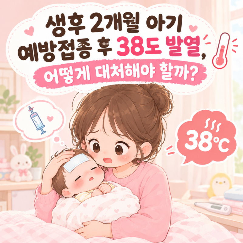 생후2개월 아기 예방접종 후 38도 발열, 어떻게 대처해야 할까?