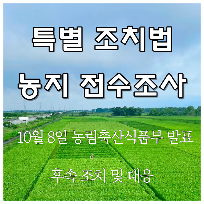특별조치법 예고 - 농지 전수조사 후속조치 : 상속농지·고령농·맹지, 무엇이 달라지나?