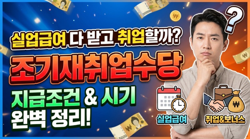 [실업급여] 실업급여 다 받고 취업할까?ㅣ조기재취업수당 지급조건과 재취업 시기