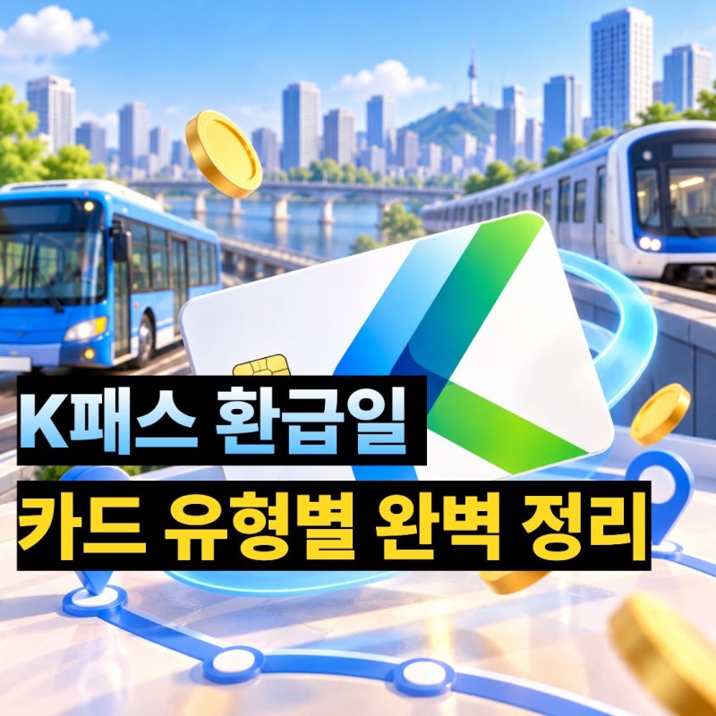 K패스 환급일 이 글 하나면 끝! 체크카드·신용카드·티머니 환급금 지급일 제대로 확인하세....