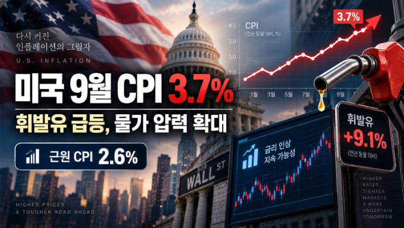 미국 9월 CPI 3.7% 쇼크, 인플레이션 재확산인가? 연준 금리 인상과 삼성전자·SK하이닉스 전망