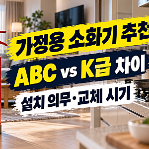 가정용 소화기 추천, ABC 분말과 K급 차이부터 설치 의무·교체 시기까지