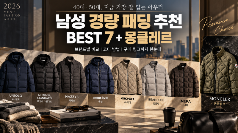 남성 경량 패딩 추천 BEST 7｜40대·50대 브랜드별 비교와 몽클레르 특별 추천