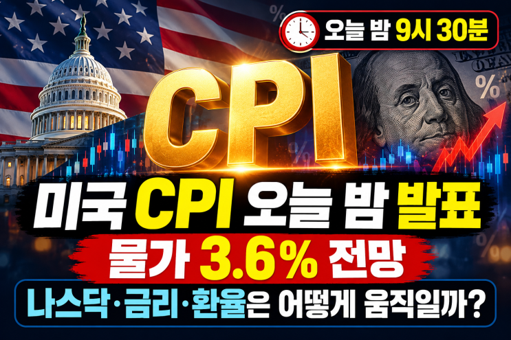 <b>미국 CPI</b> 오늘 밤 발표｜물가 3.6% 전망, 나스닥·금리·환율은 어떻게 ....