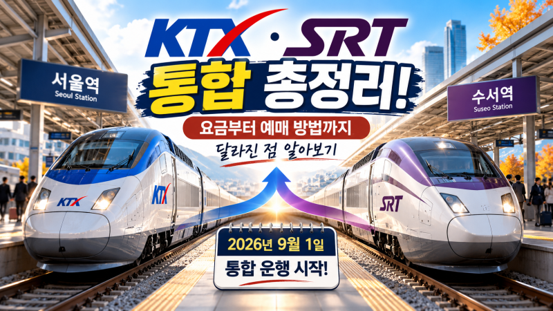KTX·SRT 통합! 요금 10% 인하? 예매 방법부터 달라진 점 총정리