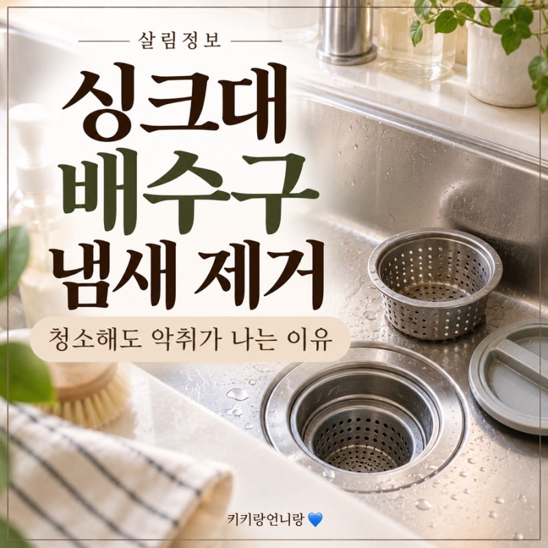 싱크대 배수구 냄새 제거 방법, 청소해도 악취가 나는 이유