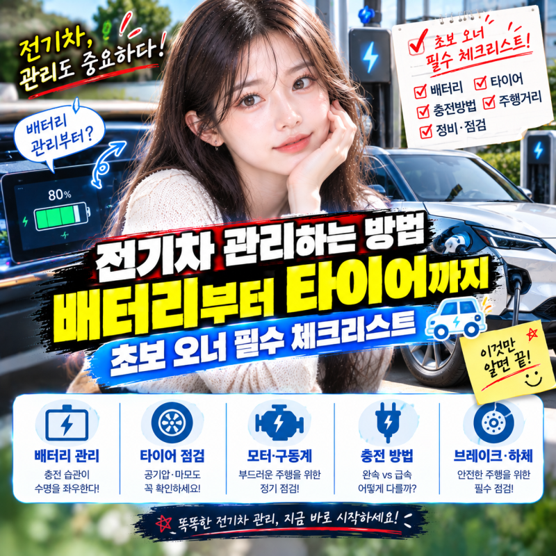 전기차 관리하는 방법, 배터리부터 타이어까지 초보 오너 필수 체크리스트