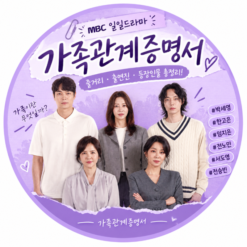가족관계증명서 드라마 줄거리·출연진 총정리! 박세영 한고은 임지은