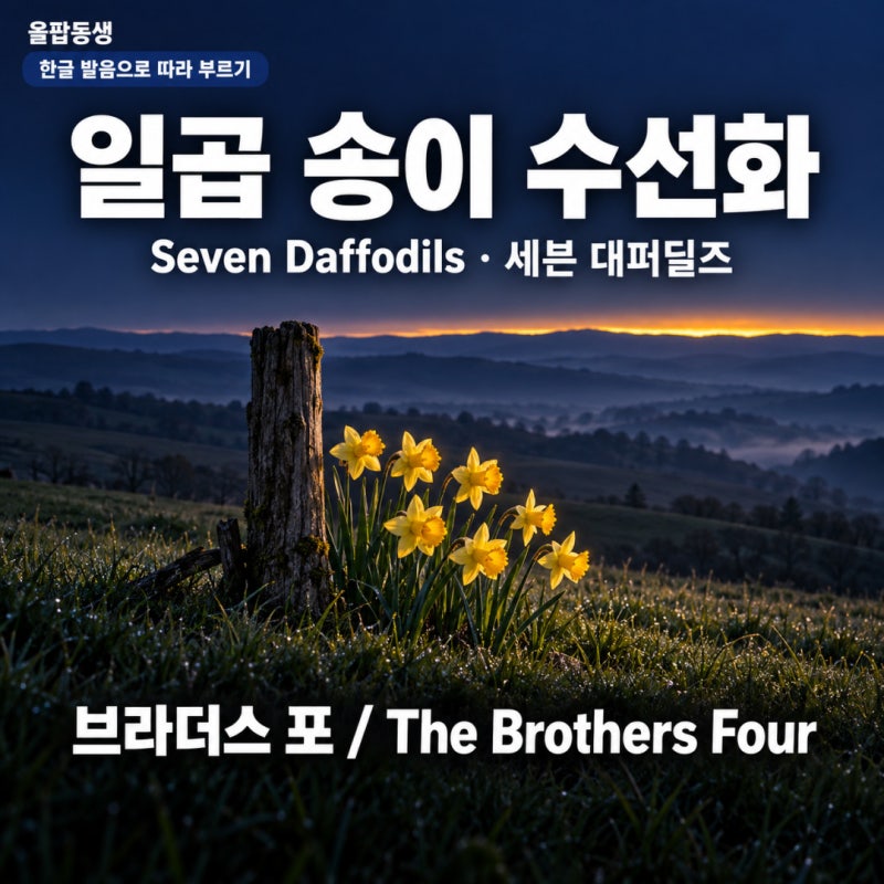 [60년대 팝송] 일곱 송이 수선화(Seven Daffodils) - 브라더스 포 한글발음 가사·뜻 | 양희은 데뷔 ....