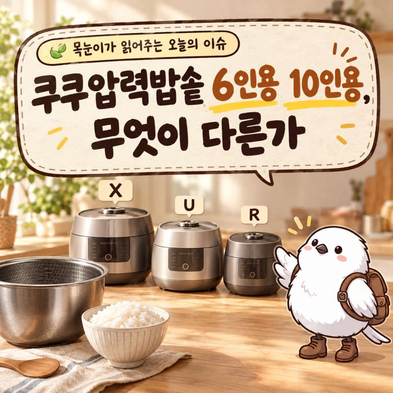 쿠쿠압력밥솥 6인용 10인용, 무엇이 다른가