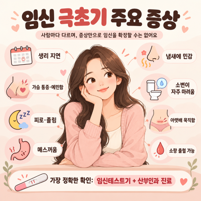 [임신 초기증상(임신 극초기증상)] 임신테스트기 시기, 착상혈, 생리 전 증상 차이, 아랫배 통....