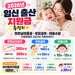 2026년 임신 출산 지원금 총정리｜첫만남이용권·부모급여·아동수당 신청 방법과 혜택
