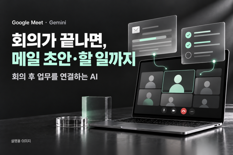 구글 Meet, 회의 끝나면 메일 초안과 할 일까지