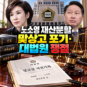 ⚖️ 노소영, 재산분할 맞상고 포기 결정 이유와 대법원 2,440억 법리 다툼 쟁점 총정리