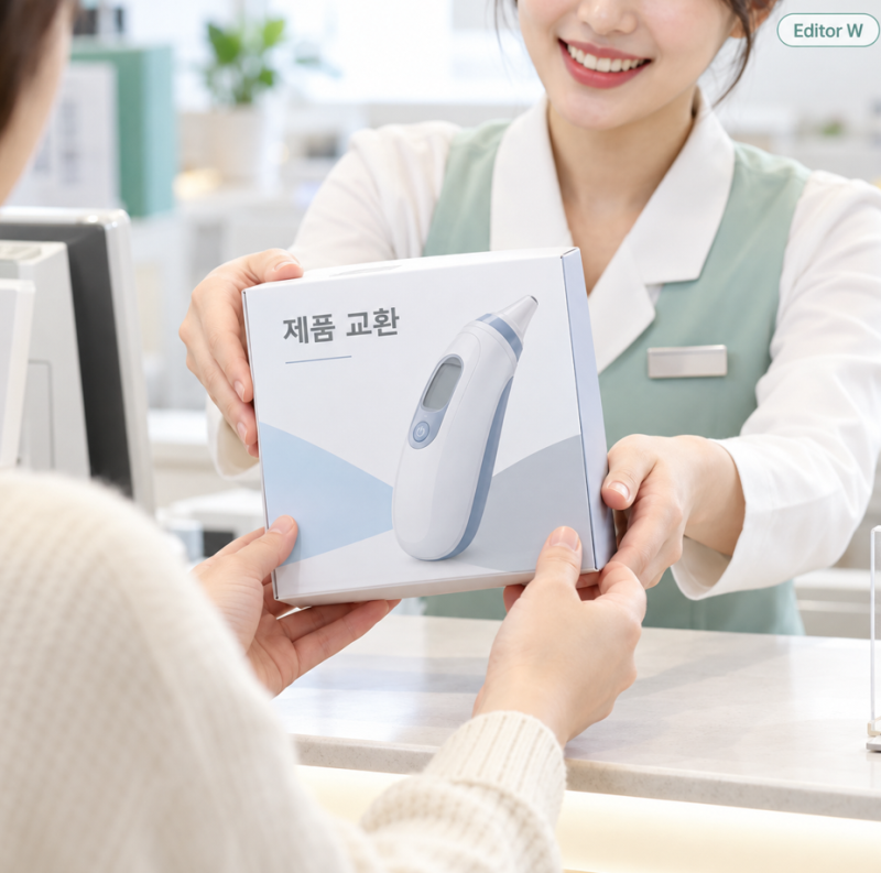 브라운 체온계 AS 수리 대신 교환받는 방법