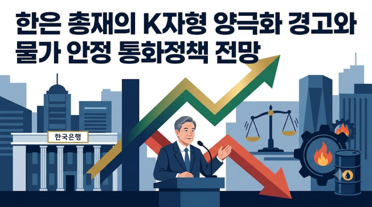 한은 총재 K자형 양극화 경고와 <b>물가</b> 안정 통화정책 전망
