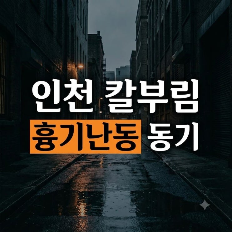 <b>인천 흉기난동</b> 칼부림 사건 이유는? (+범행 동기 피해자 근황 총정리....
