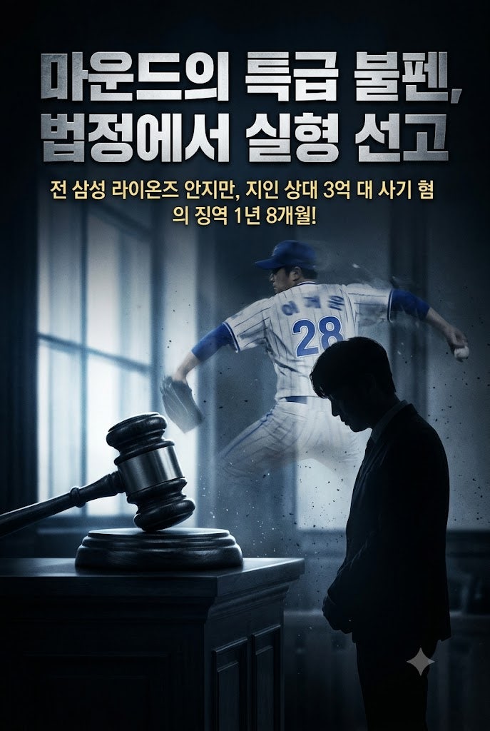전 삼성 투수 안지만, 지인 상대 3억 대 사기로 징역 1년 8개월 실형… 재판부가 변제 능력 속....