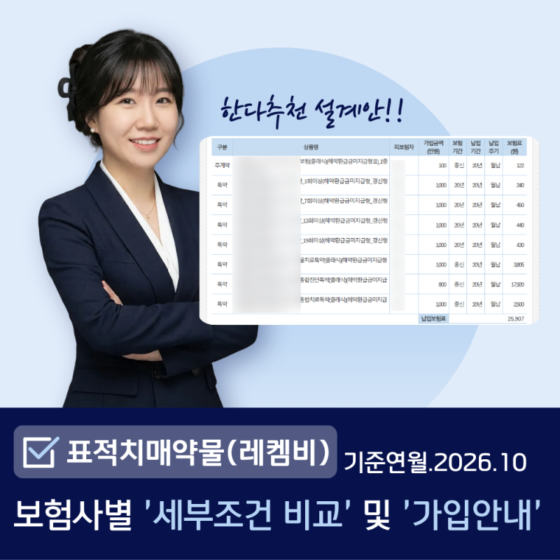 치매신약 레켐비 보험사별 비교, 직접 보시고 결정하세요 (26.10기준)