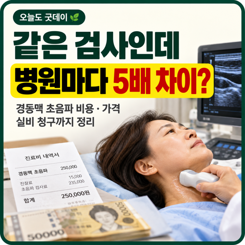 "병원마다 검사비 5배 차이?" 경동맥 초음파 비용 가격 실비 청구까지 정리