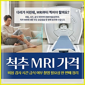 척추 MRI 가격 비용 검사 시간 금식 여부 촬영 필요성 한 번에 정리