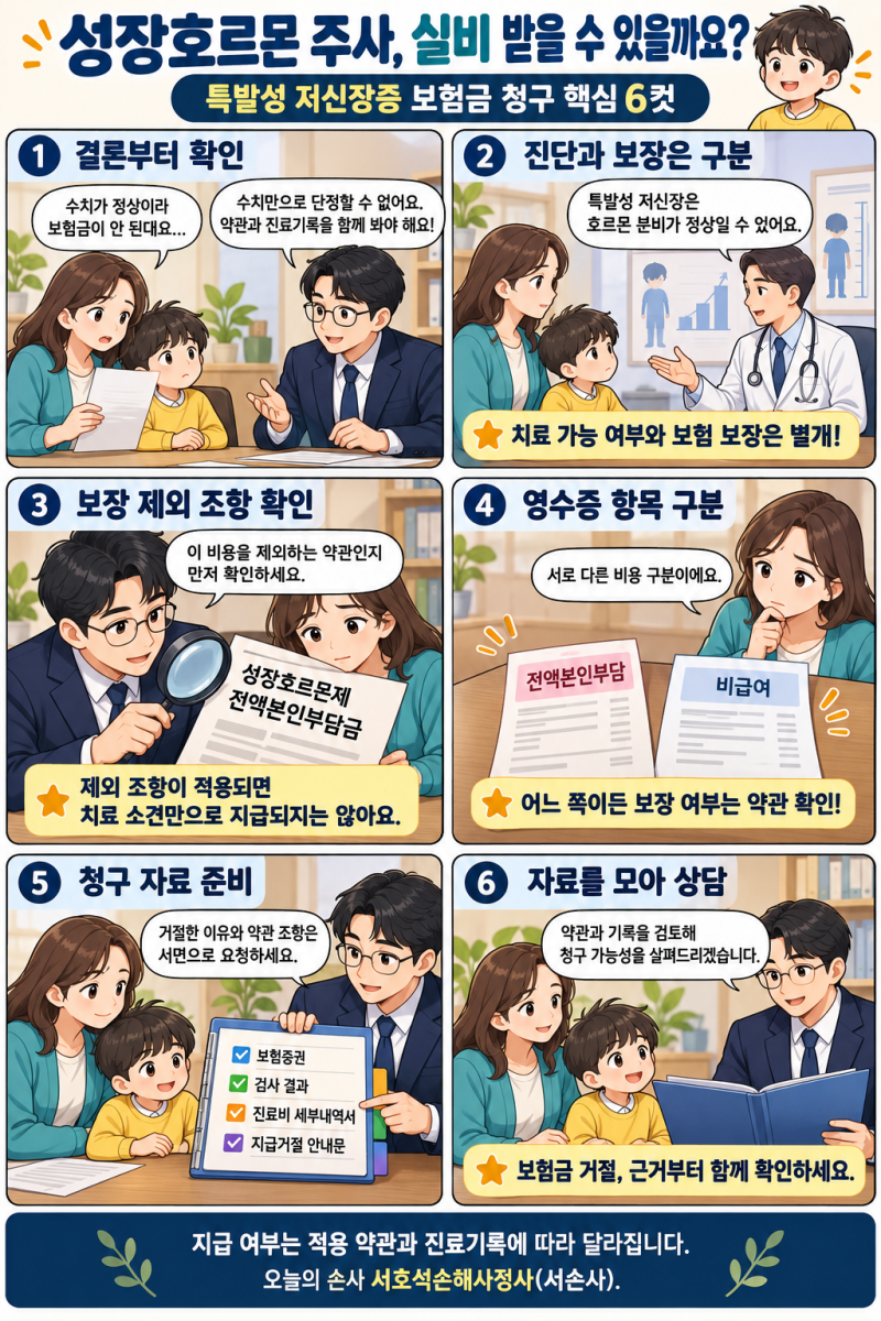 특발성 저신장증 실비 청구, 성장호르몬 주사 보험금이 거절됐다면?_오늘의손사 서호석손해....