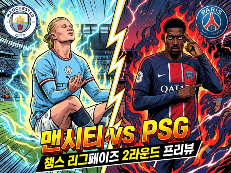 맨시티 vs psg 파리 생제르맹 챔스 리그페이즈 2R 프리뷰 분석 예상라인업