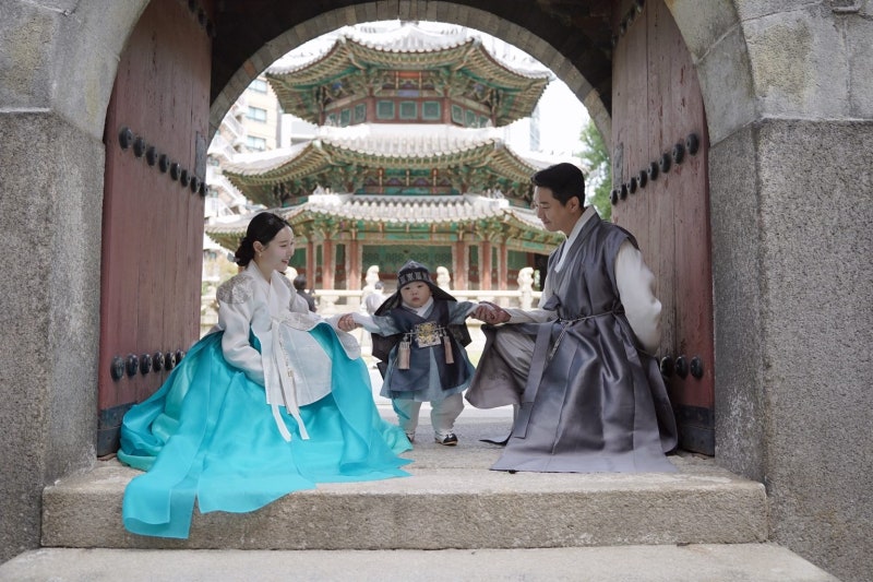 돌잔치 한복 대여 내돈내산｜윤랑의 엄마 아빠 아기 3인 한복 후기 + 환구단 스냅