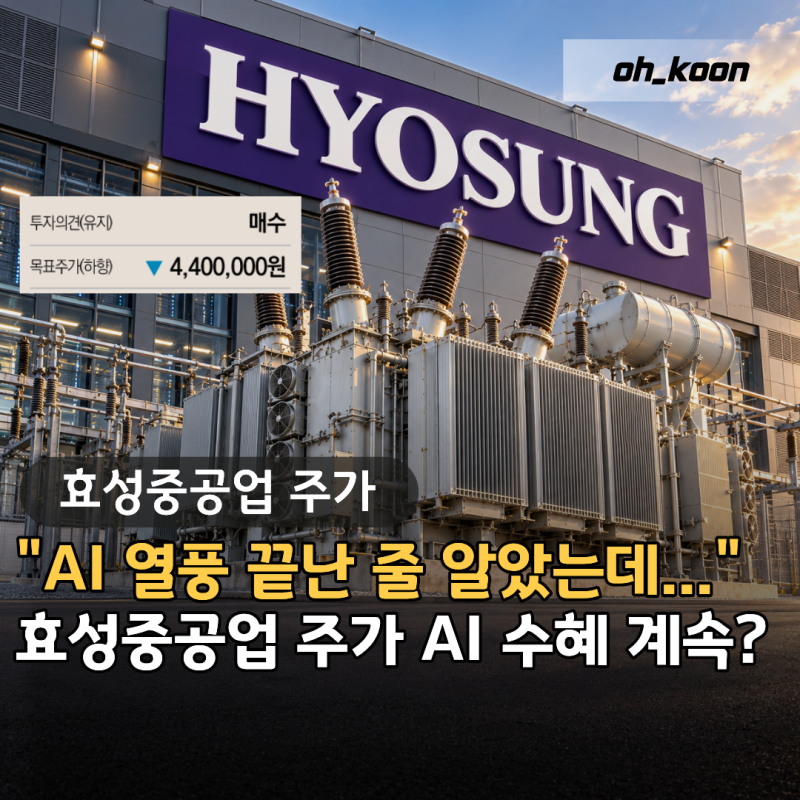 “AI 열풍 끝난 줄 알았는데...” 효성중공업 주가, 미국 빅테크가 직접 주문한 변압기