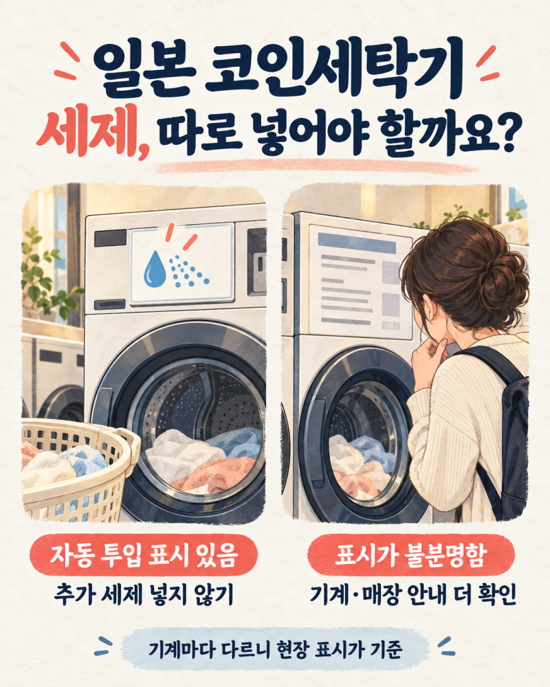 일본 코인세탁기, 세제를 따로 넣어야 할까요?