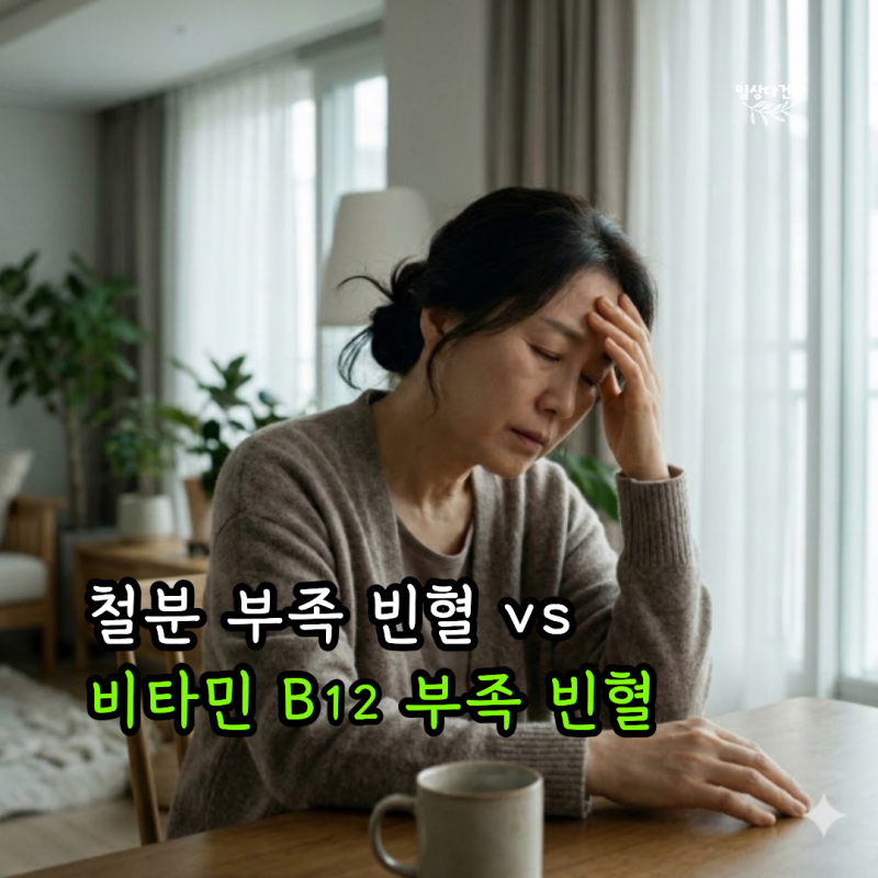 철분 부족 빈혈 vs 비타민 B12 부족 빈혈, 먹어야 할 음식도 달라진다?