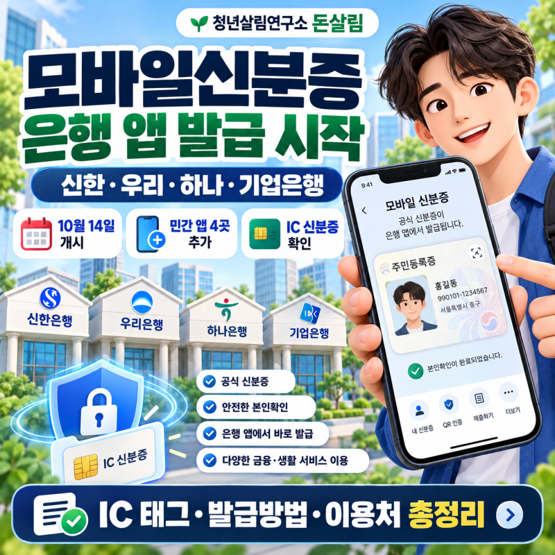 모바일신분증 은행 앱 발급 시작｜신한·우리·하나·기업은행 이용방법 총정리