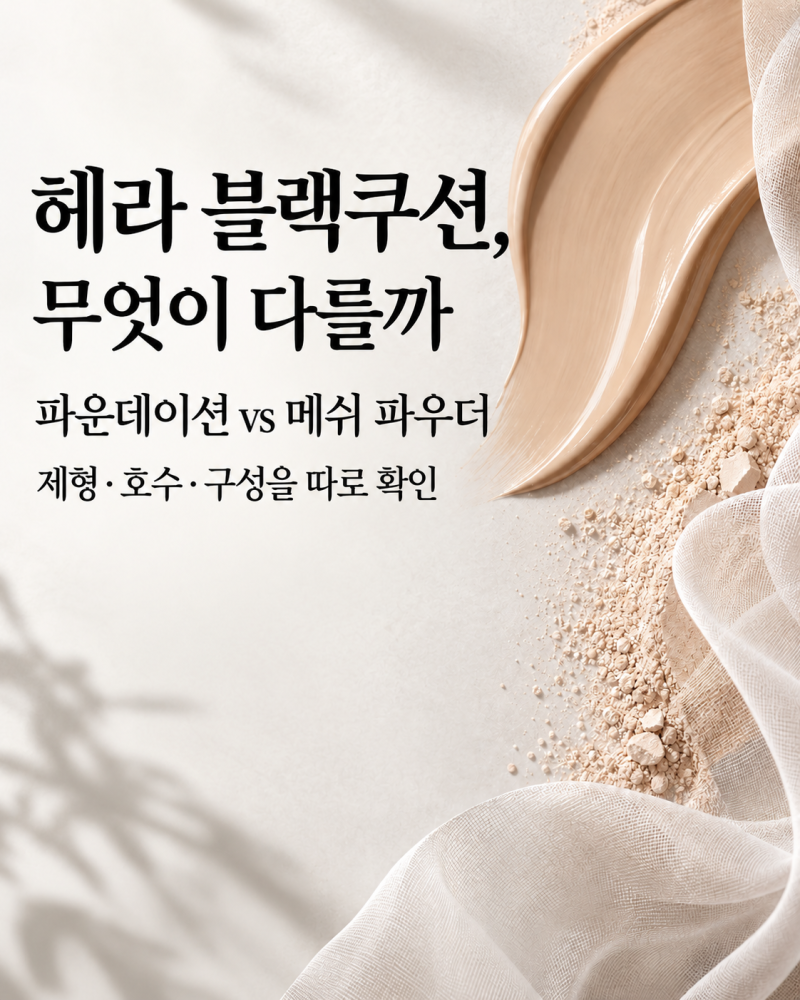 헤라 블랙쿠션, 리뉴얼·메쉬파우더랑 뭐가 다르지 / 가을 쿨톤/웜톤별 헤라 블랙쿠션 고르기