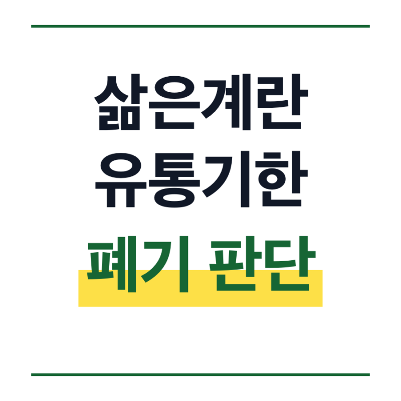 삶은계란 유통기한 실온 냉장 보관방법 껍질 유무 폐기