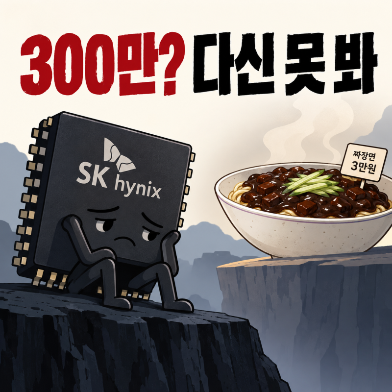 '짜장면 3만원 되는 게 빠르겠다' SK하이닉스 주가 300만원 다신 못 봐