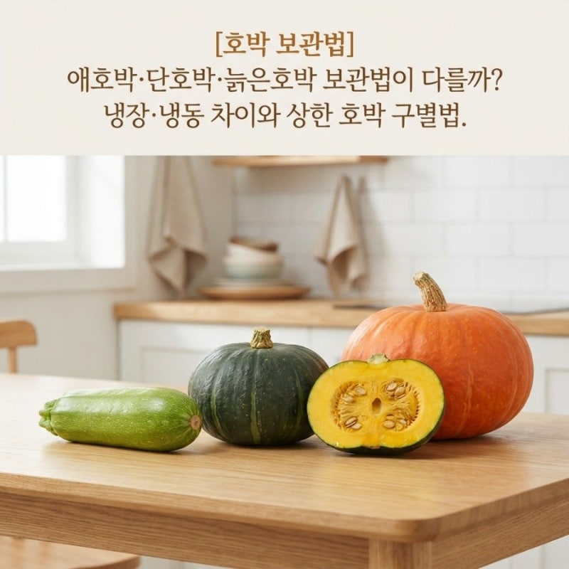 호박 보관법은? 애호박·단호박·늙은호박 냉장 냉동 차이와 상한 호박 구별법