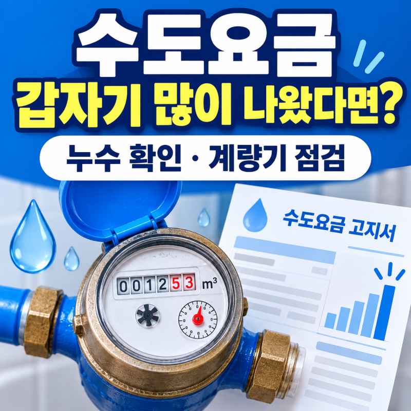 수도요금 갑자기 많이 나왔을 때 점검 방법｜누수 확인부터 요금 감면 신청까지