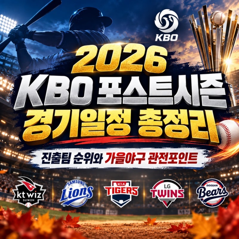 2026 KBO 포스트시즌 경기일정 총정리: 진출팀 순위와 가을야구 관전포인트