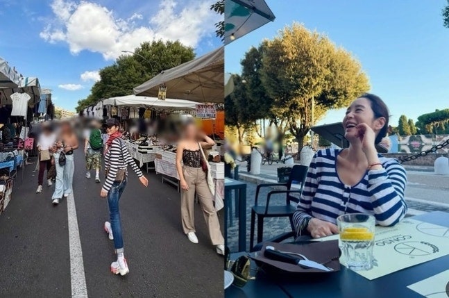 김혜수, 이탈리아 맥주 거리 활보, 아이스크림 묻힌 털털한 일상