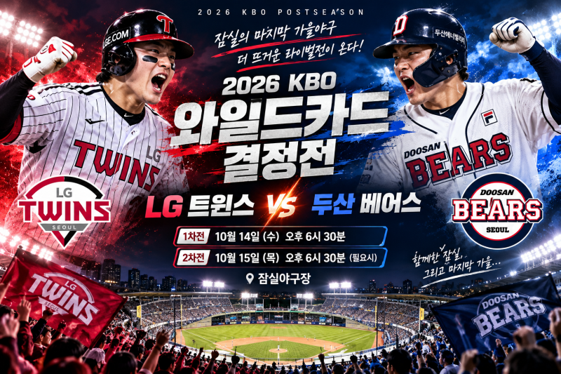2026 프로야구 와일드카드 결정전 LG vs 두산｜경기 일정·선발투수·중계·예매·진출 조건 총....