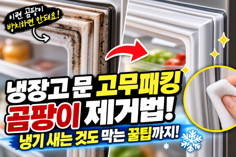 냉장고 고무패킹 곰팡이 제거법! 문틈 청소부터 냉기 새는 것 막는 꿀팁까지
