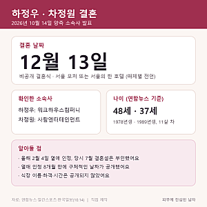 하정우 차정원 결혼 12월 13일 비공개…열애 인정 8개월 만, 소속사 발표로 확인된 내용 정리