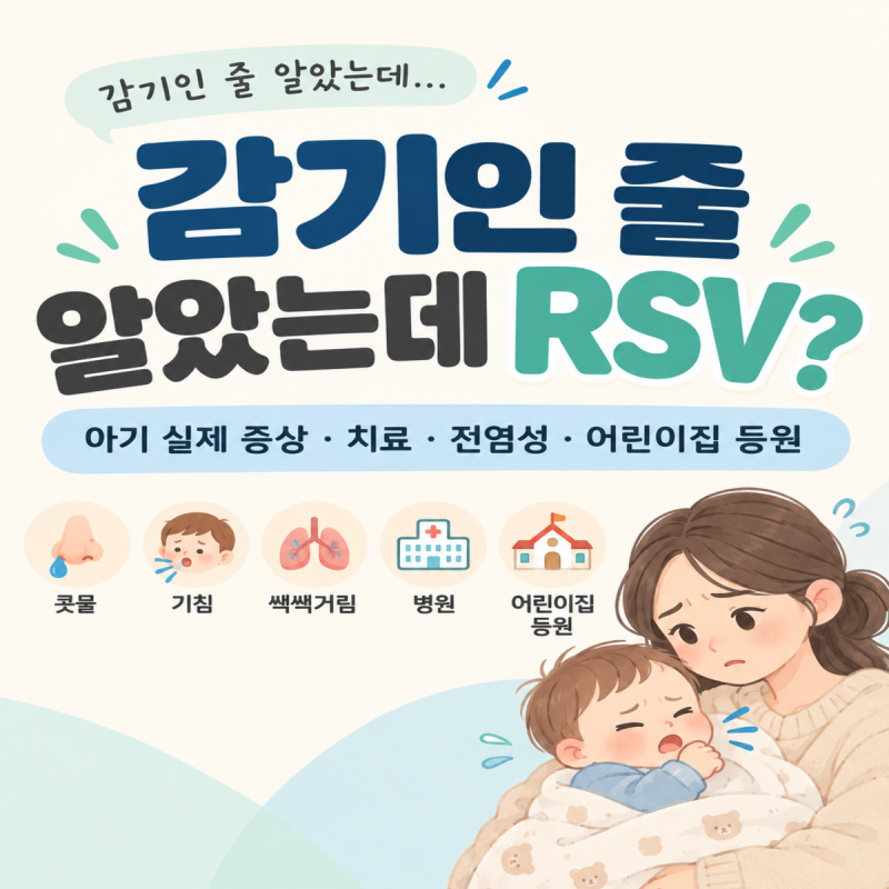 감기인 줄 알았는데 RSV였어요 아기 실제 증상 후기 치료 전염성 어린이집 등원까지