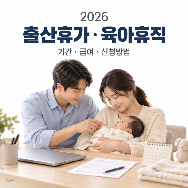 [HR제도] 2026 출산휴가·육아휴직 총정리｜기간·급여·신청방법, 배우자 출산휴가까지