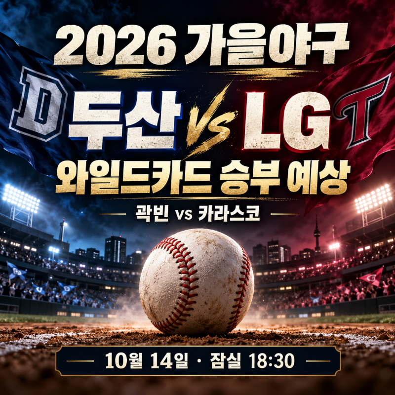 두산 LG 와일드카드 1·2차전 일정·선발투수, 곽빈 vs 카라스코 승부 예상