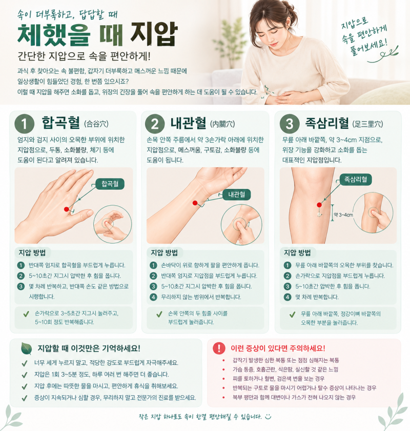 체했을 때 지압, 어디를 누르면 좋을까요? 소화불량 완화에 도움이 되는 지압 방법