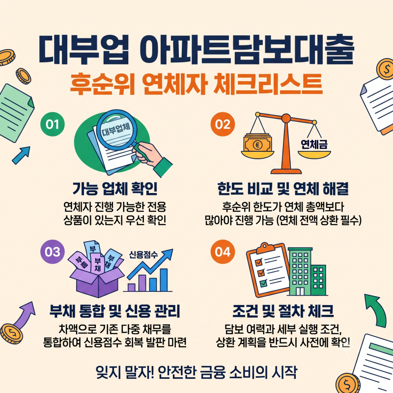 대부업 아파트담보대출 후순위 연체자가 쓸때 체크해야 할 것
