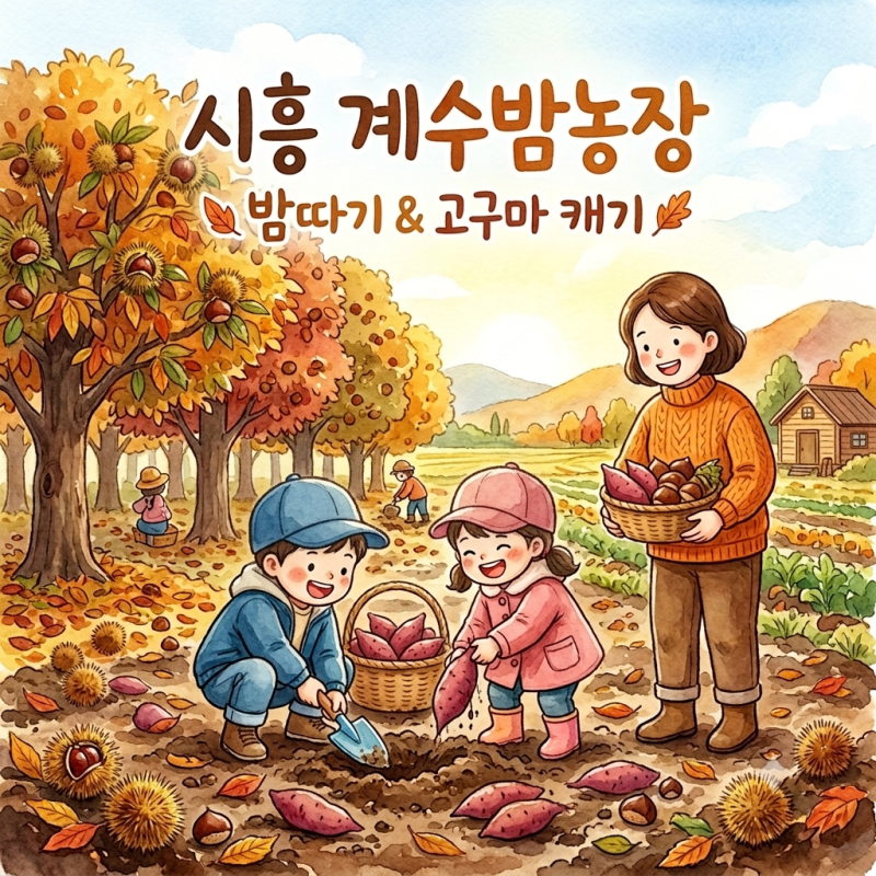 시흥 계수밤농장 밤따기 체험 후기 | 고구마 캐기가 더 재밌었다고?