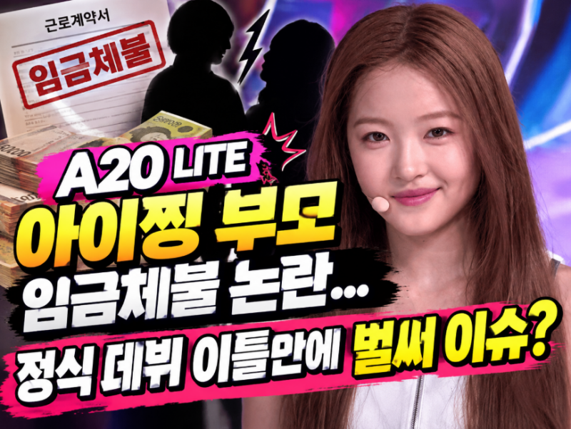 A20 LITE 아이찡 부모 임금체불 논란... 정식 데뷔 이틀만에 벌써 이슈? 데뷔 이틀 만에 불거진 ....